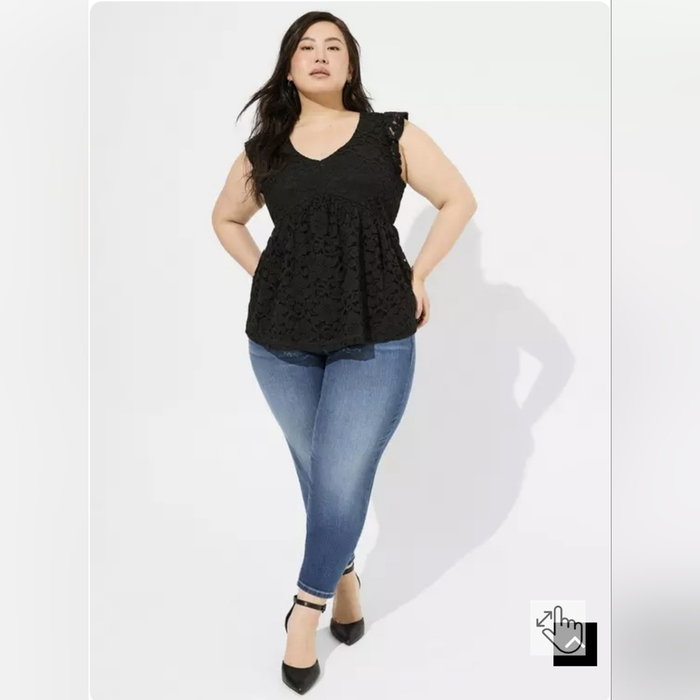 Stretch V Neck Ruffle Babydoll